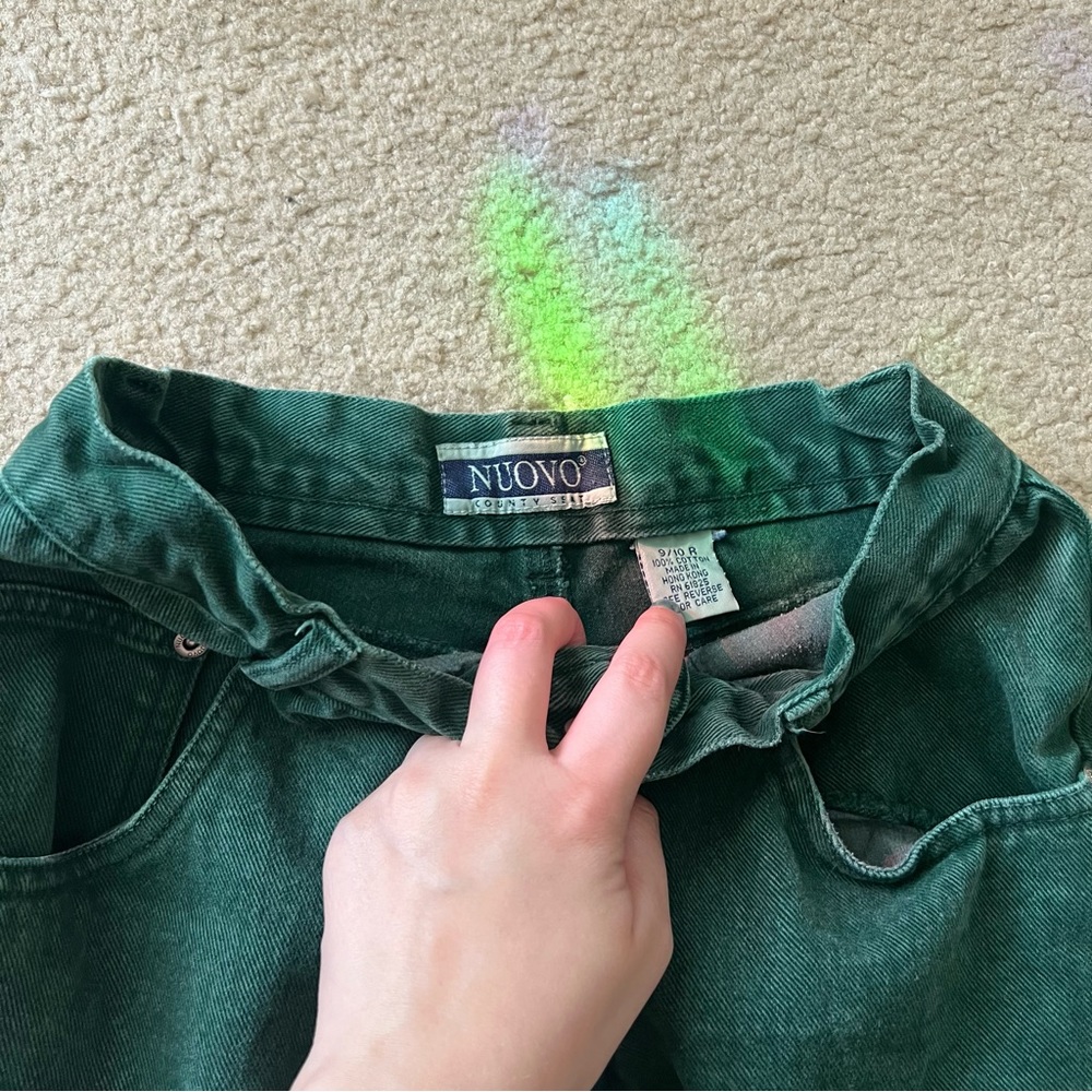 Vintage Dark Green Mom Jeans - Picture 3 of 4